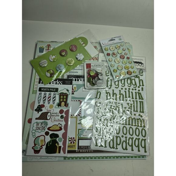 My Mind’s Eye Colorful Christmas Scrapbook Kit Holiday Snow Snowmen - Picture 6 of 9